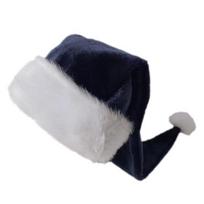 Kalėdų Senelio kepurė suaugusiems Unisex Velvet Comfort Itin stora kalėdinė kepurė Kalėdų Naujųjų Metų Šventinis Vakarėlis Dekoratyvinė šventinė kepurė tamsiai mėlyna spalva
