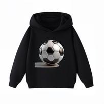 New Soccer Print Children's Hoodie, Boys and Girls' Clothing Autumn and Winter Warm and Fashionable Children's Hooded Sweatshirt 100cm juoda