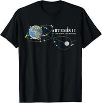 Artemis 2 Route Map SLS Rocket 2024 To The Moon And Beyond T-Shirt L