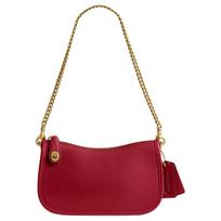 Coach Swinger 20 Logo Charm Zipper Closure Leather Handbag Small Women handbags Ruby CW567-B4RB Gift Box Sets (Basic Set+Black Box) beige