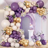 Violetinės balionų arkos rinkinys vestuvėms ir gimtadienio šventėms gray