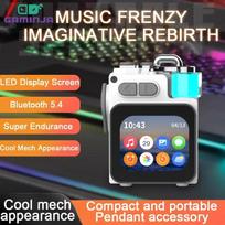 GAMINJA Bluetooth Speaker LED Display Screen Wireless Metal Mechanical Speaker with RGB Subwoofer Support Calendar Alarm Clock