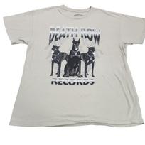 Death Row Records Mens Graphic Tan Doberman Lightning Rap Tee Large Unisex T-Shirt S