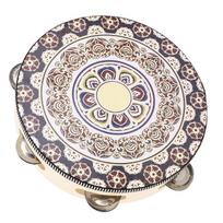 Hand Held Wood Tambourine 8 Inch Jingles Musical Educational Instrument for Adult and Children