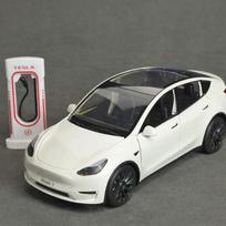 Zmart Tesla Model Y/3/S lydinio lieto modelio automobilis su šviesa ir garsu, baltas balta