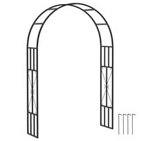 Plieninė sodo arka, 2,2 m aukščio x 1,5 m pločio metalinė sodo atrama laipiojantiems augalams, rožėms, gvazdikmedžiams, vijokliams 150 x 40 x 223 cm