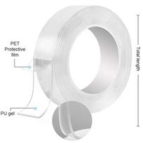 Transparent Washable and Reusable Double-sided Adhesive Hook Tape 30mm×1mm×3m white