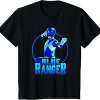 Kids Power Rangers Blue Ranger Power Pose Shot T-Shirt S juoda