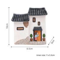 Rustic Resin House Succulent Planter Desktop Decoration Ornament A black