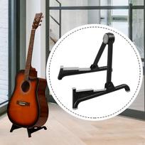 Sulankstomas gitaros stovas A formos, nešiojamas, universalus, kompaktiškas, grindų laikiklis black and gray