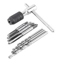 High Quality Steel Tap Wrench Set, One Hand Operated Screw Taps and   Drill Bits, Improves Thread Processing gray