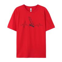 Windsurfing Windsurfer Heart Tshirts Normal Tops T Shirt Water Sports T Shirt Men Sailing Surfers Lovers TShirt 4XL gray