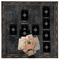 Skaitymo kortų Astrologijos staltiesė Taro Būrimų staltiesė Aukurų audinys Būrimų stalo žaidimo priedai B 50x50cm