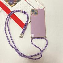 For Oneplus 12 5G Crossbody Necklace Strap Cord Lanyard Plating Silicone Soft Phone Case For One Plus 12R 1+12 TPU Bumper Shell For Oneplus 12R&Case & Strap gray