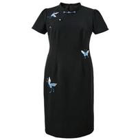 Sancai Plus Size New Chinese Style Embroidered A-Line Dress XL