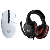 Logitech G331 Gaming Headset with G304 White Wireless Mouse Bundle