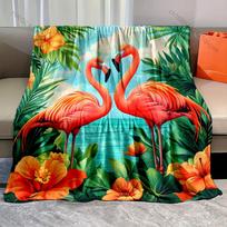 Vasaros flamingų rašto pledas Šiltas minkštas prabangios dovanos vaikams suaugusiems Tinka namams sofai lovai kelionėms kemperiui Daugia dydžių 75X95CM red