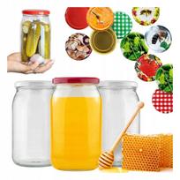 48x Stiklainiai 900ml MEDUI, AGURKAMS, KONSERVAMS + Dangtelis FI82 Stiklainis 0.9L
