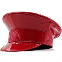 PU Leather Captain Cap UV Protection Leather Beret Laser Military Hats  Prom Performance Bar Style 1