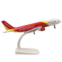 1/400 mastelis 20cm Vietjet A320 Metalinis lėktuvas Metalinis žaislas Replika Lydinio lėktuvo modelis Žaislas su važiuokle Kolekcinis lėktuvas Dovana raudona