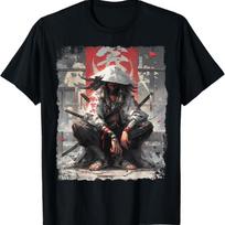 Samurai Sword Katana Ninja Japan Manga Anime Streetwear T-Shirt S juoda