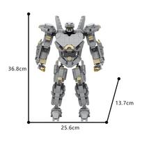 MOC mokslinės fantastikos filmo „Striker Eureka“ mecha medžiotojo modelio konstravimo kaladėlės „Gypsy Crisis“ kovinis mecha kaladėlės žaislas dovana gray