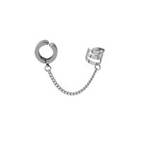 Hong Kong Style Creative Stainless Steel Chain Stud Earrings Cold Wind Ear Bone Clips Hipster Hip Hop Earrings Earclips