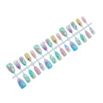 30Pcs Almond Fake Nail Press On Nail Artificial Acrylic Nail False Nail Glues On Nail with Designs French Nail Tips 1 white