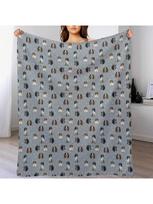 Springer Spaniel Mėlynas pledas Rytietiškas ant sofos Sofos-lovos pledai sofoms Ploni pledai 75X95CM pilka spalva