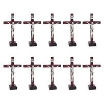 10pcs Standing Cross Churches Wood Cross Decoration for Religious Festivals 1