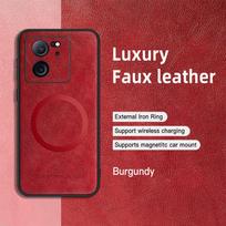 Dėl Xiaomi 13T 13T Pro PU odos magnetinio žiedo minkšto krašto apsaugos nuo kritimo ir pirštų atspaudų telefono dėklas For Xiaomi 13T black