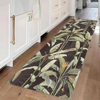 Vintažinis tropinių augalų lapų neslystantis kilimėlis minkštas prie durų kilimėlis skalbiamas ilgas kilimas koridoriui virtuvei Boho namų dekoravimas 40X120CM gray