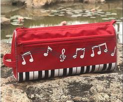 Dvipusis pianino muzikos natų pieštukų dėklas vaikams juoda