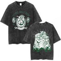 Jojos Fantasy Adventure anime Unisexs Washed TShirt   summer Cotton Character pattern unisex YK Short sleeves shirt M gray