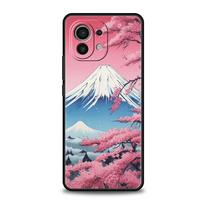 Japanese Landscape Phone Case For Xiaomi 14 13T 12T Pro 12 13 11 Ultra Mi Note 10 Lite 10T 5G 11X Pro 11T 11i 9T Silicone Cover For Xiaomi Mi 9T pink