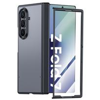 Skirta Samsung Galaxy Z Fold 7 dėklui, Vyrio apsauga, Integruotas ekrano apsaugas, Belaidis įkrovimas, Atsparus smūgiams, Plonas tvirtas apsauginis telefono dėklas - Juodas juoda