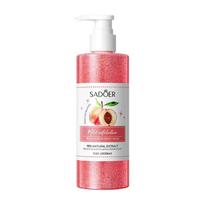 Peach Scrub Shower Gel 300ml Peach Extract Citrate Salts Fresh Scent Rich Foam Deep Cleansing Exfoliates Removes Dead Skin Smooths 300ml rožinė