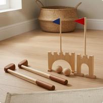 Wooden Golf Set Solid Wood Kids HandEye Coordination for Young Children, Playroom,