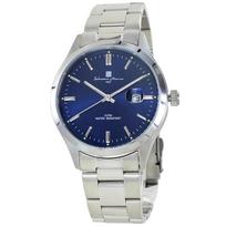 Salvatore Marra Men's Wristwatch Date Calendar 5 ATM Water Resistance Stainless Steel Bracelet No.2 Blue