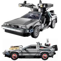 1872Pcs Back To The Future Time Machine Building Blocks Vehicle Model 10300 Car Assemble Bricks Oys Gifts for Kids black