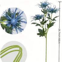 Sunmade Ins Dygliuotos Petražolės Gėlių Šakelė Plastikinės Dirbtinės Gėlės Vestuvių Dekoracija Netikros Gėlės Fleur Artificielle Rudens Dekoras 1pc mėlyna