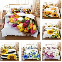 Sunny Garden Bedding Set Flowers 3D Printed Comfortable Brushed King Queen Twin Size Duvet Cover for Modern Bedroom Decoratiion EU Single 135x200cm