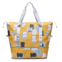 Expandable Cartoon Print Travel Bag: Large Capacity for Pregnant Women, Wet/Dry Separation, Ideal for Gym and Handheld Use One Size