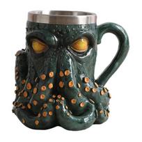 3D velnio aštuonkojis alaus puodelis su čiuptuvo rankena Gotikinis Cthulhu Piratų gėrimo indas Naktinis Viduramžių Fantazijos Dovana A black