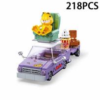 2024 SLUBAN Garfieldo šou Statybiniai kaladėlių modeliai Klasikiniai TV animaciniai filmai Anime filmai Katės lėlės Rinkiniai Plytų rinkinys Vaikų žaislai Dovana gray