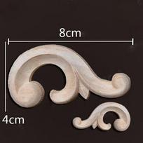 Multi-styles Wood Carved Crafts Unique Corner Appliques Frame Furniture Parts  Wall Door Decoration 8x4cm