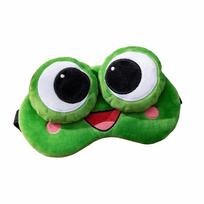 Green Big Eyes Frog Sleep Eye Mask Skin-friendly Sleeping Eye Cover Plush Sleep Mask  Travel Nap 02