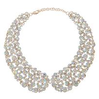 Sparkling Crystal Choker Jewelry Lightweight Alloy Design Formal Event Fashion Accessories šviesiai mėlyna spalva