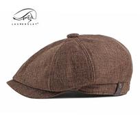 Brand Oohmy Adjustable Flat Cap BERET Irish Hats Newsboy CAPS for Male Cabbie Hunting Cap Cotton Imitation Linen Newsboy Hat
