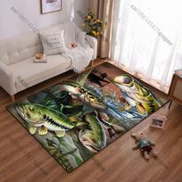 Žvejybos gamta žuvys povandeninis vaizdas kilimas Joga svetainės kambario dekoras vaikų ropojimo kilimėlis durų kilimėlis plotinis kilimas 50x80cm gray